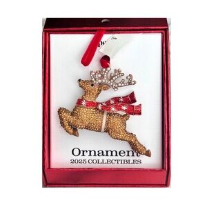 NWT ⚜️♥️⚜️ Piper K Holiday Leaping Reindeer Ornament 2025 Collectibles